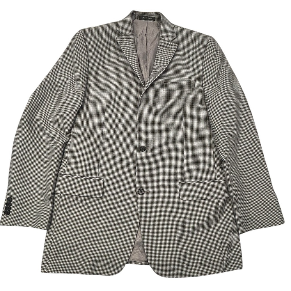Michael‎ Kors Men’s Micro Checkered Dinner Jacket Blazer 40L Polyester Rayon